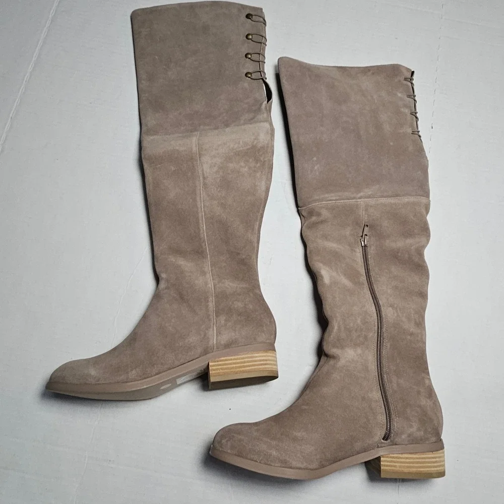 Sole Society Sonoma Over The Knee Boots Women's‎ Size 6 Mushroom Suede Size Zip